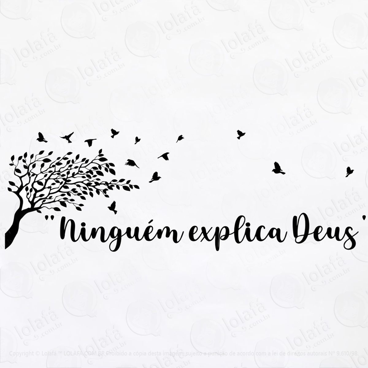 adesivo parede frase religioso ninguem explica deus 32x98cm mod:230