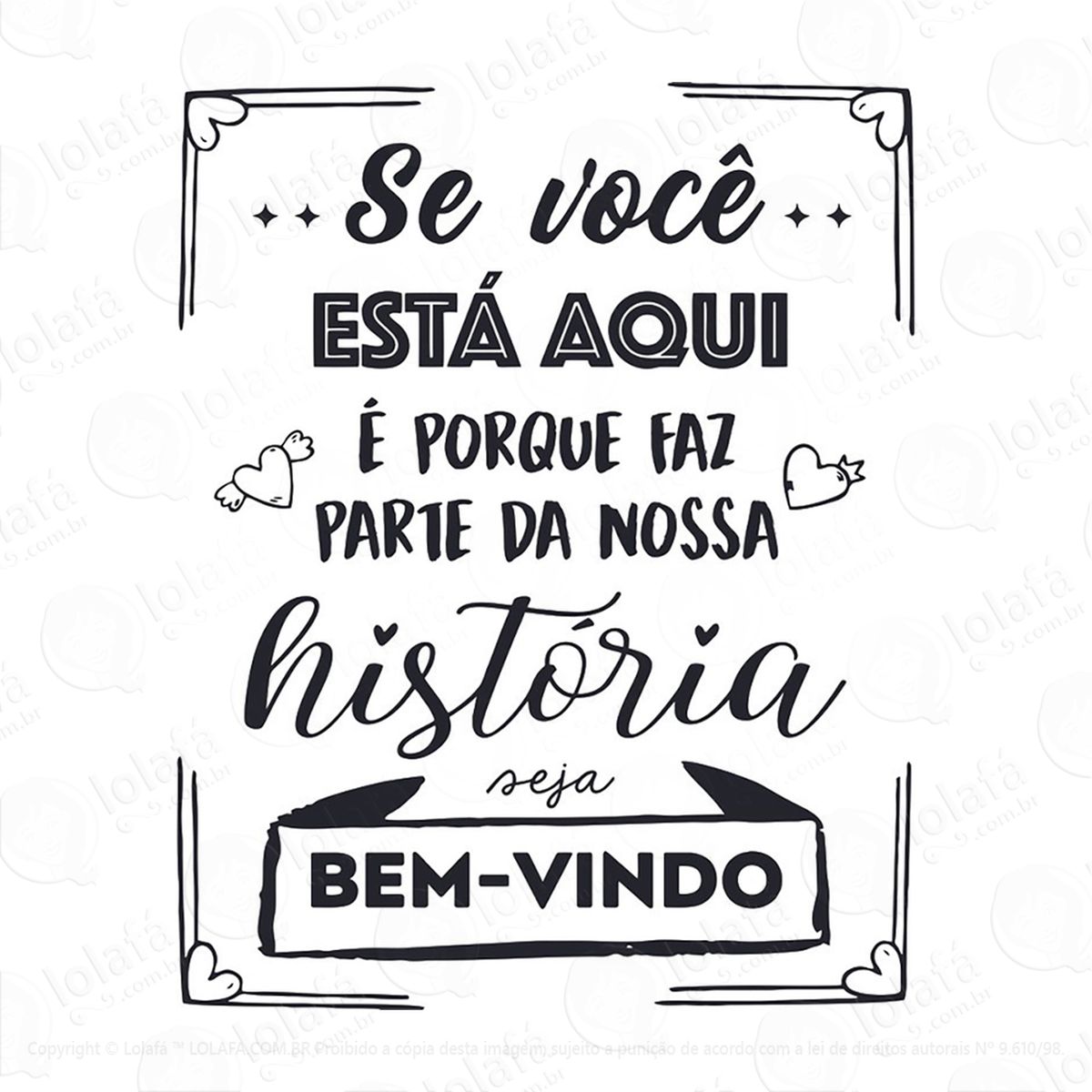 adesivo frase bem vindo 58x72cm mod:241