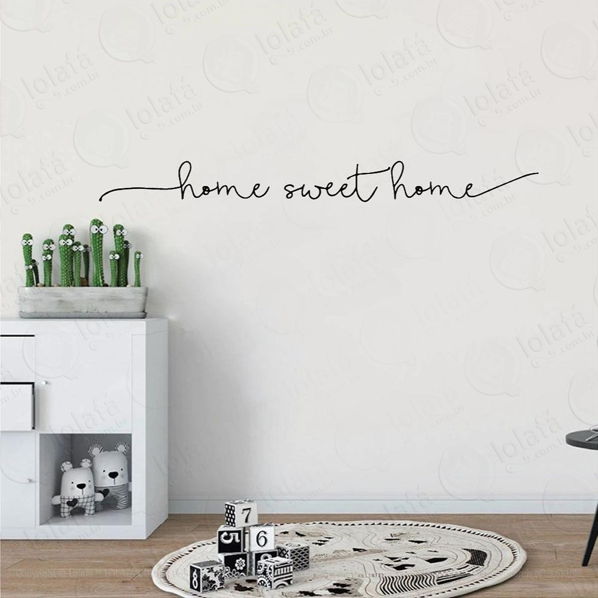 adesivo decorativo frase  home sweet home  decoração sala mod:279