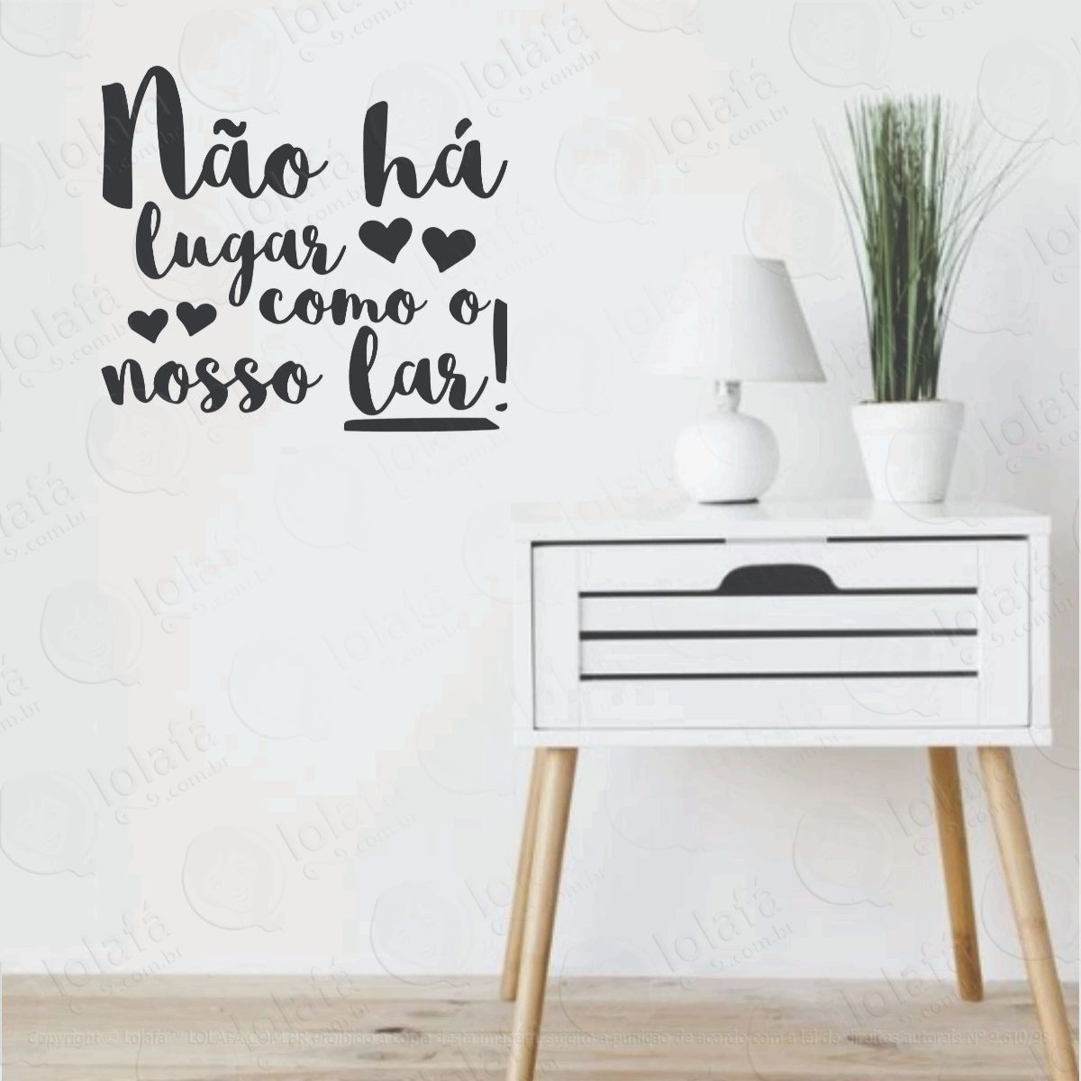 adesivo frase  não há lugar como nosso lar  decoração casa mod:289