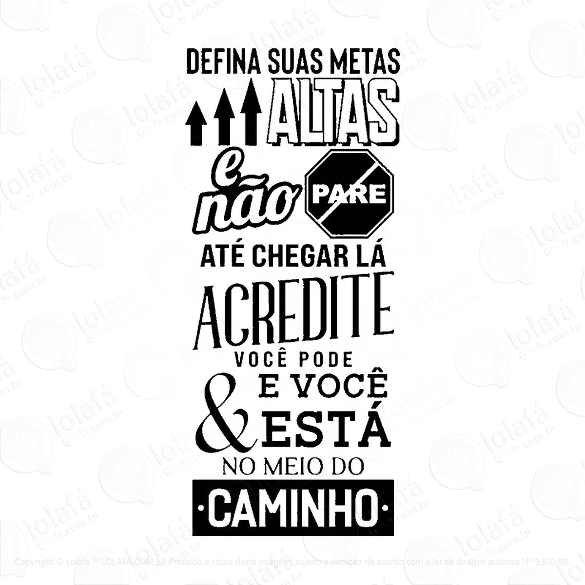 adesivo de parede decorativo frase metas empresa 06 mod:300