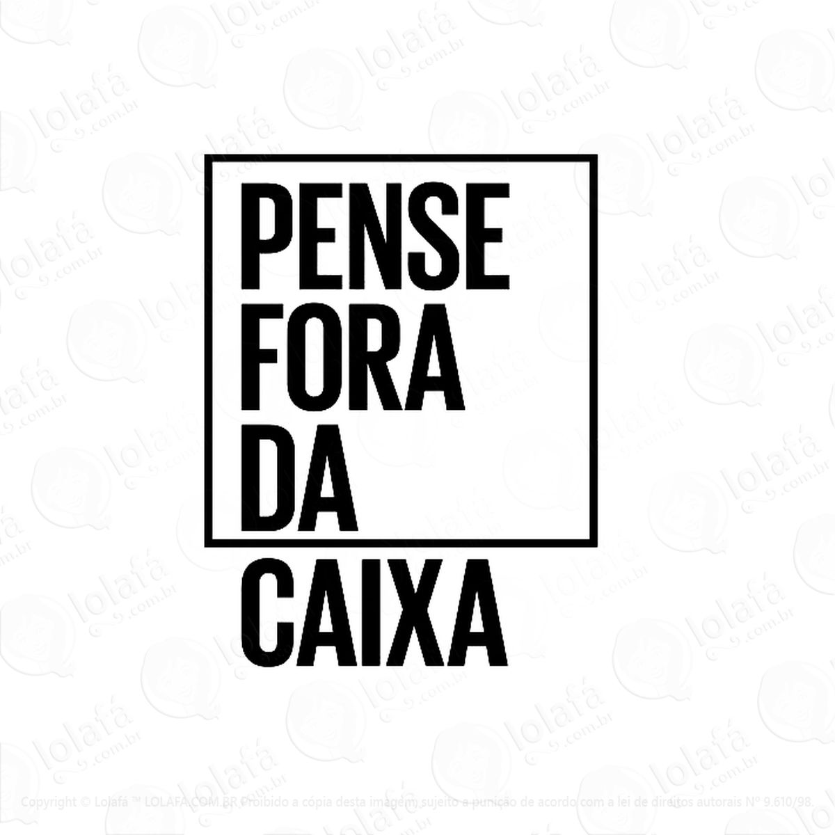 adesivo de parede decorativo pense fora da caixa grande mod:326