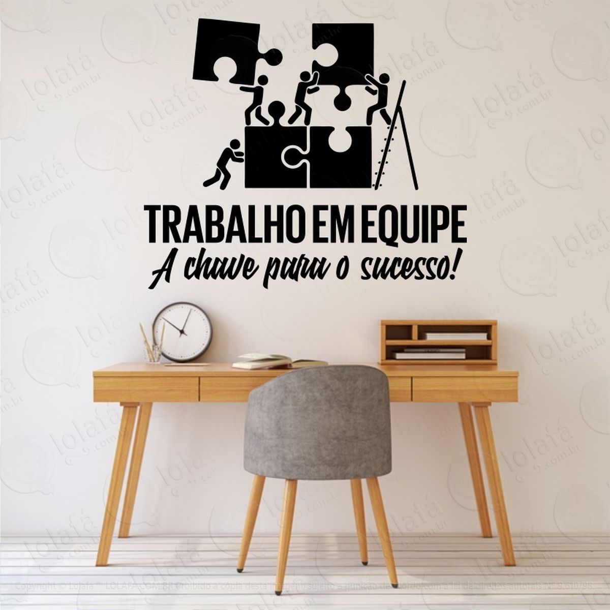 adesivo de parede decorativo trabalho em equipe empresa mod:330