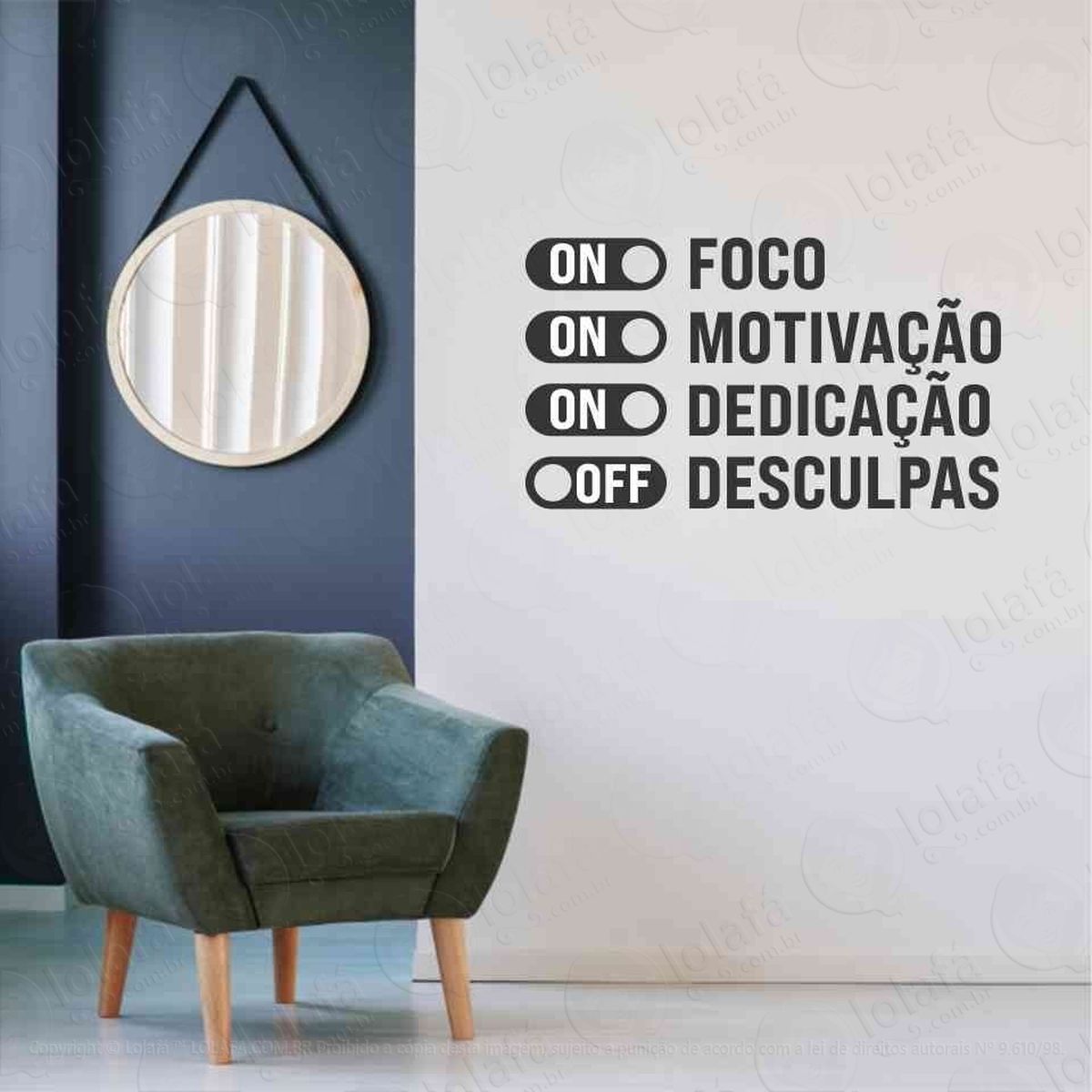 adesivo de parede decorativo foco motivação mod:340