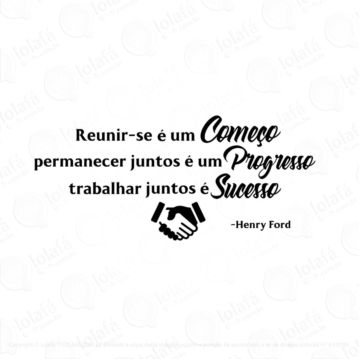 adesivo frase motivacional empresa reunir-se É um começo mod:350