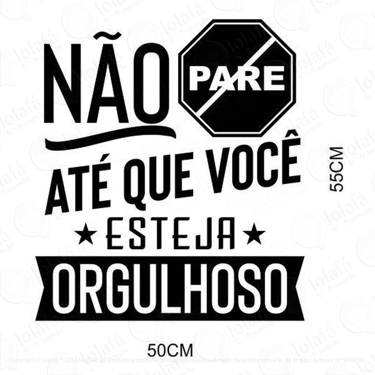 adesivo de parede decorativo não pare empresa escritório mod:357