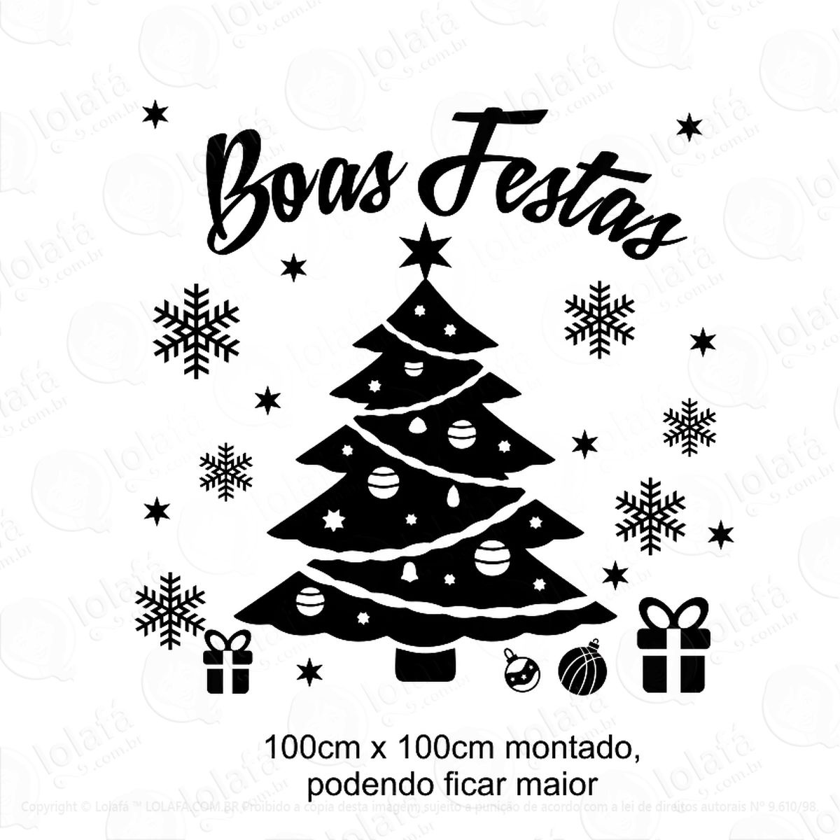 adesivo de natal decorativo para vitrines de lojas mod:395