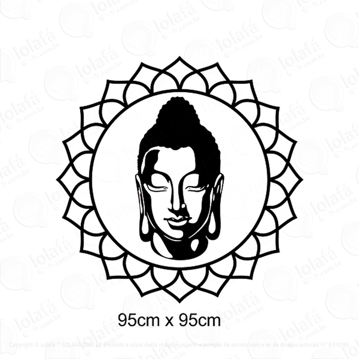 adesivo de parede decorativo buddha e mandala 3 mod:411