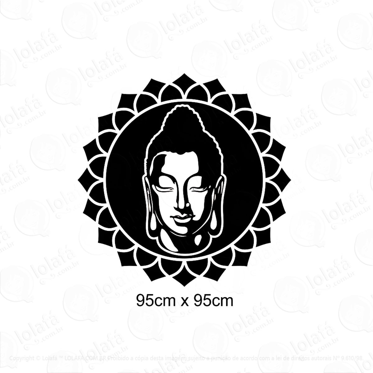 adesivo de parede decorativo buddha e mandala 2 mod:472