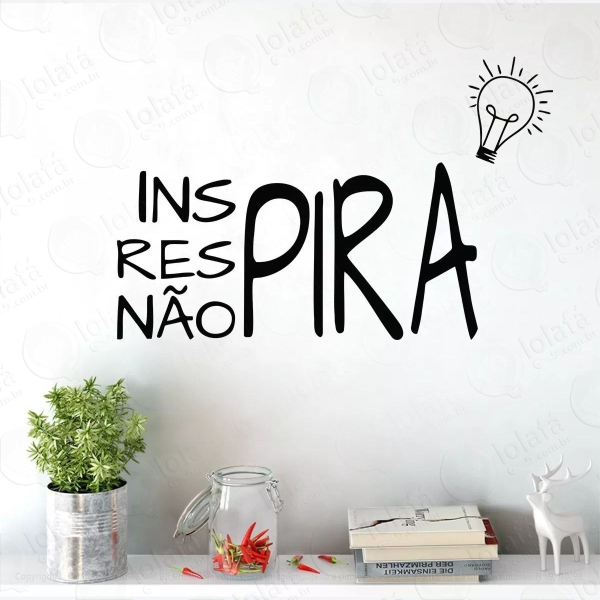 adesivo de parede decorativo inspira respira não pira mod:604