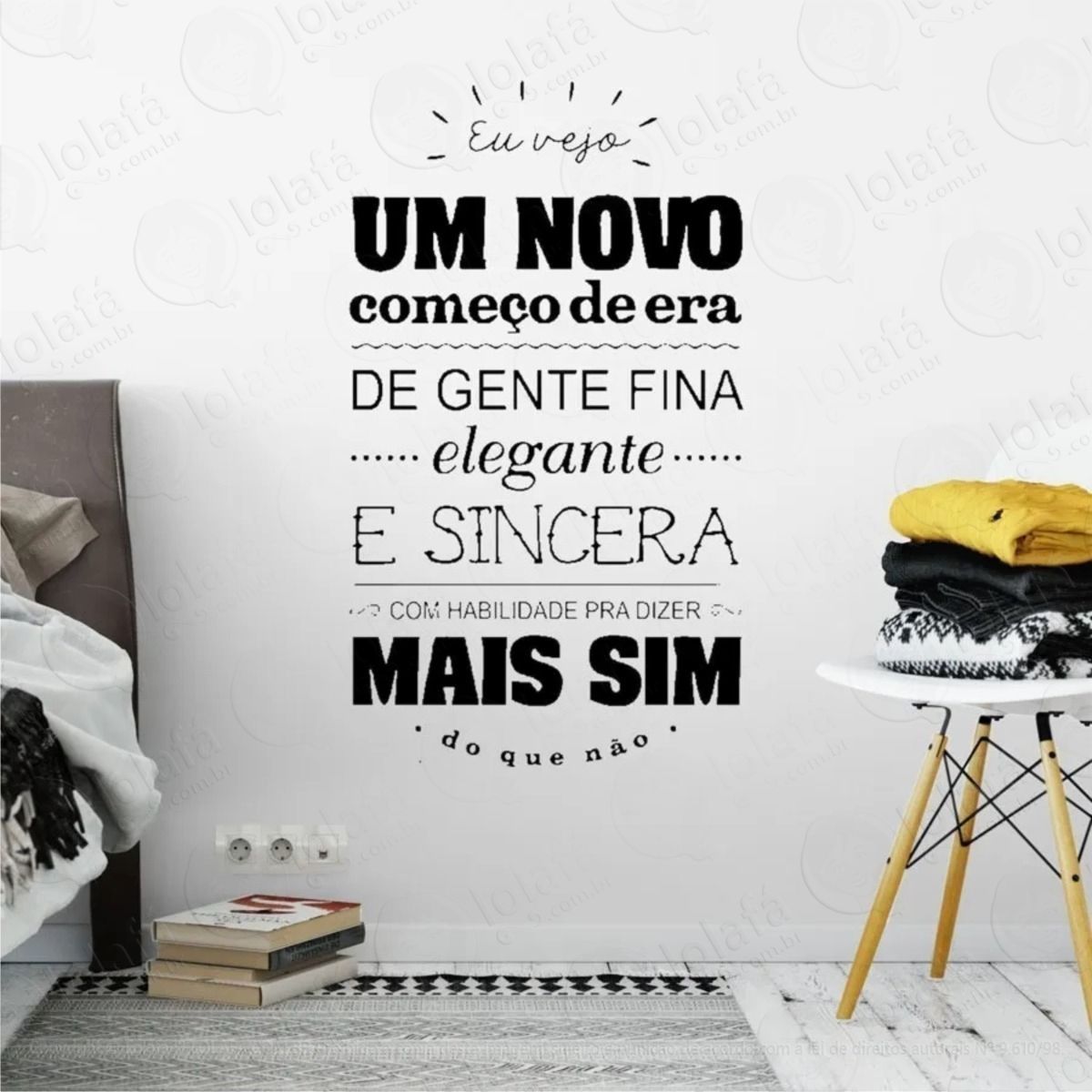 adesivo decorativo parede frase vejo um novo começo de era mod:634