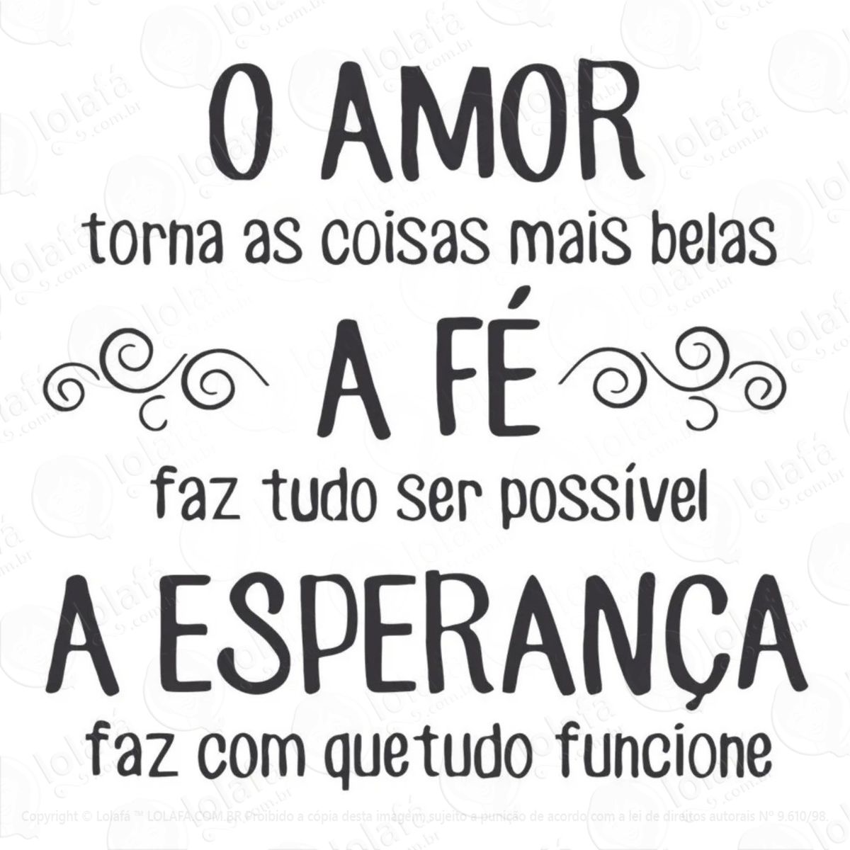 adesivo de parede frase sala quarto o amor mod:636