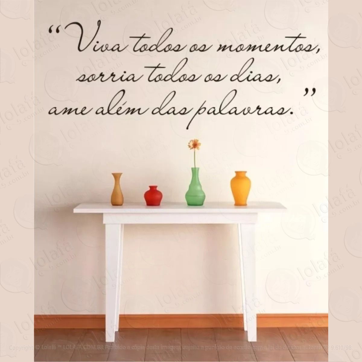 adesivo decorativo parede sala & quarto frase ame além viva mod:672