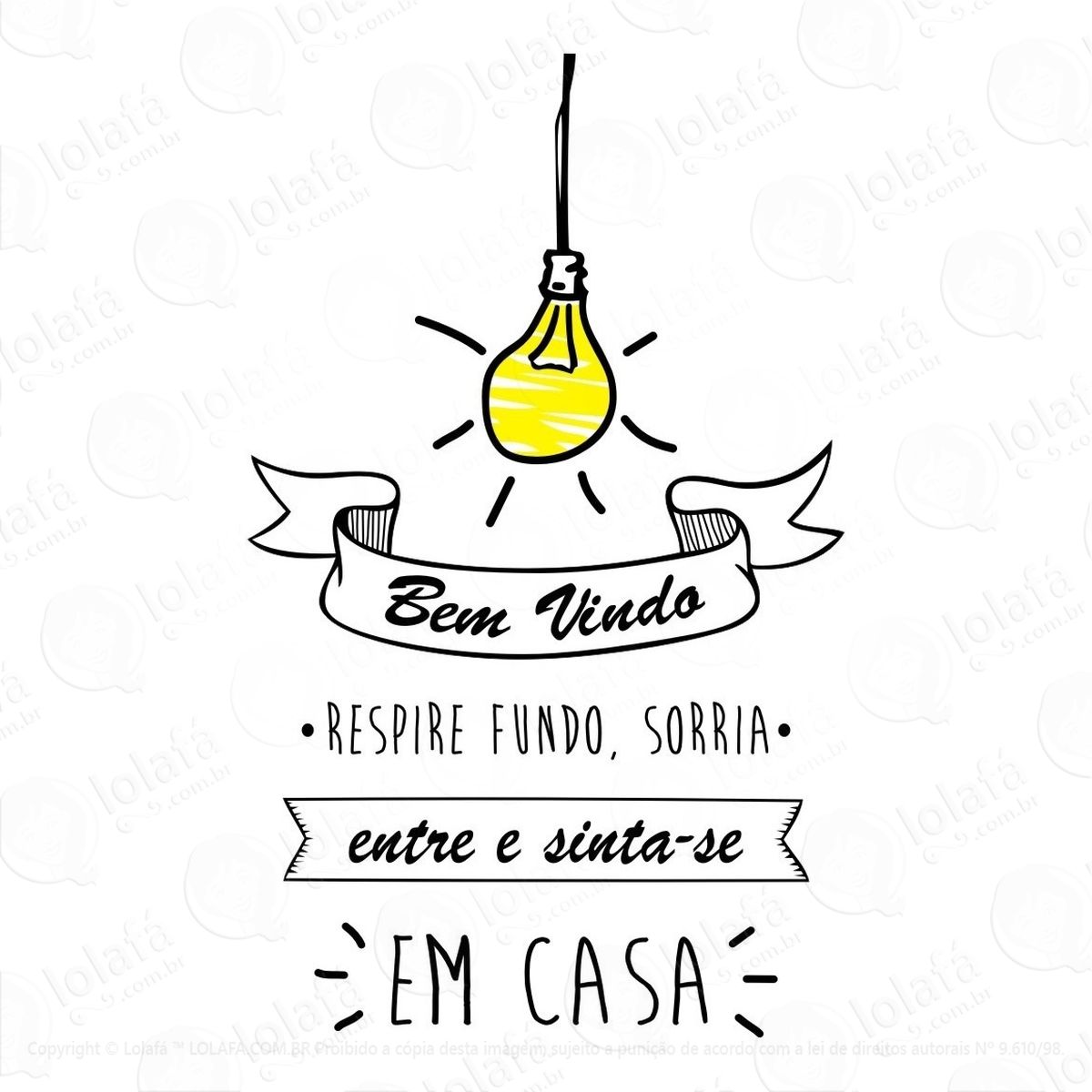 adesivo decorativo, frase bem vindo respire fundo mod:697