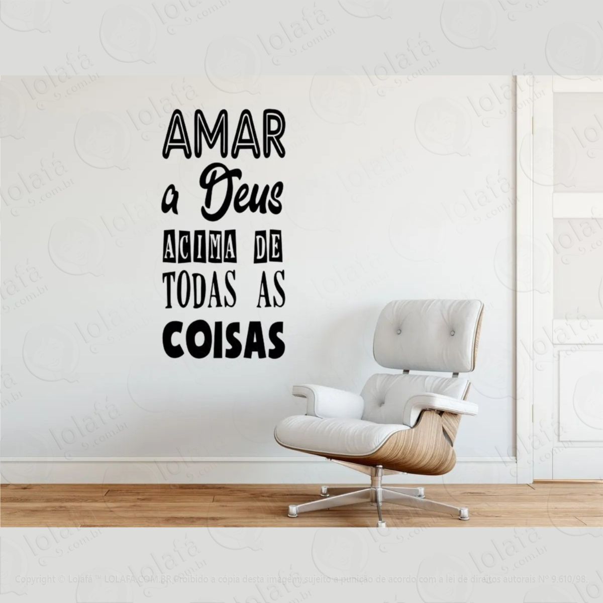 adesivo decorativo frase amar deus acima de todas as coisas mod:745