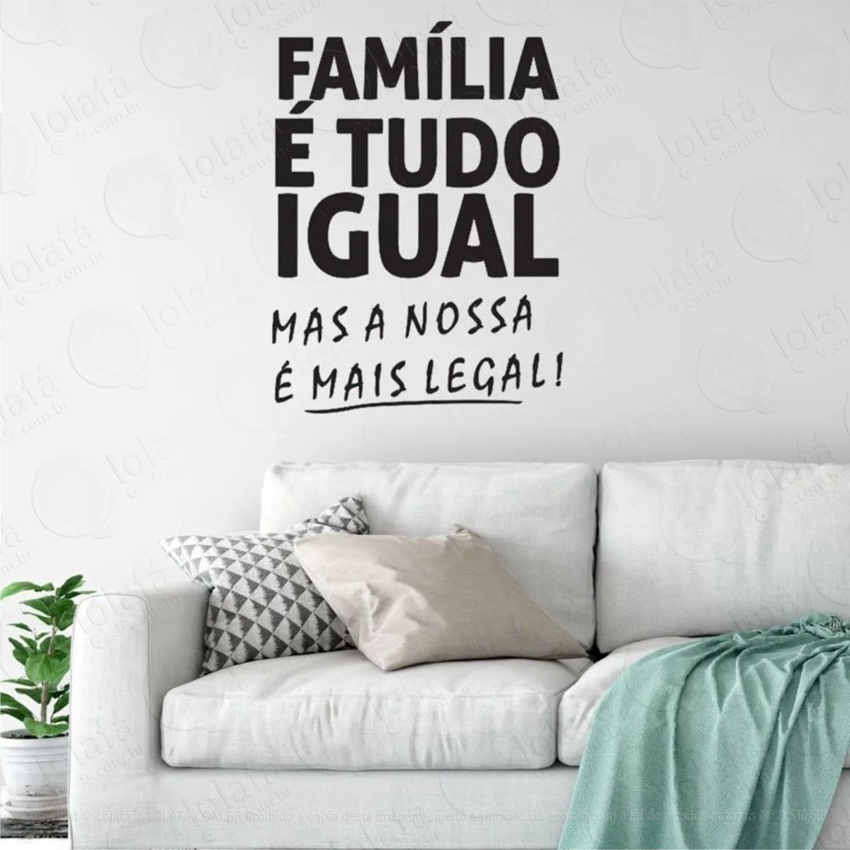 adesivo decorativo de parede frase melhor família mod:808