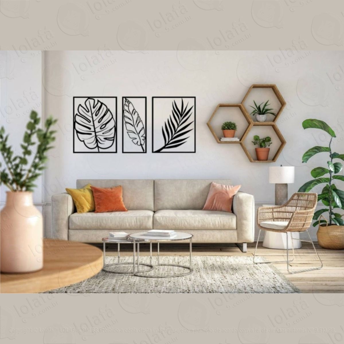 adesivos decorativos folhas costela de adão conjunto mod:812