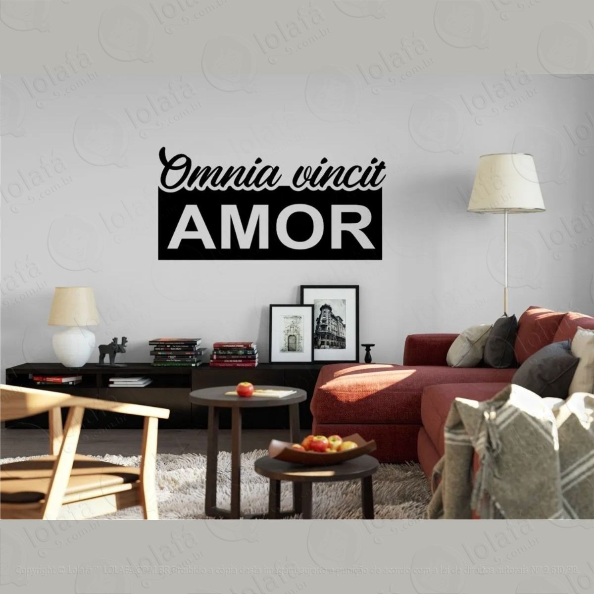 adesivo decorativo frase omnia vincit amor o amor supera tud mod:815