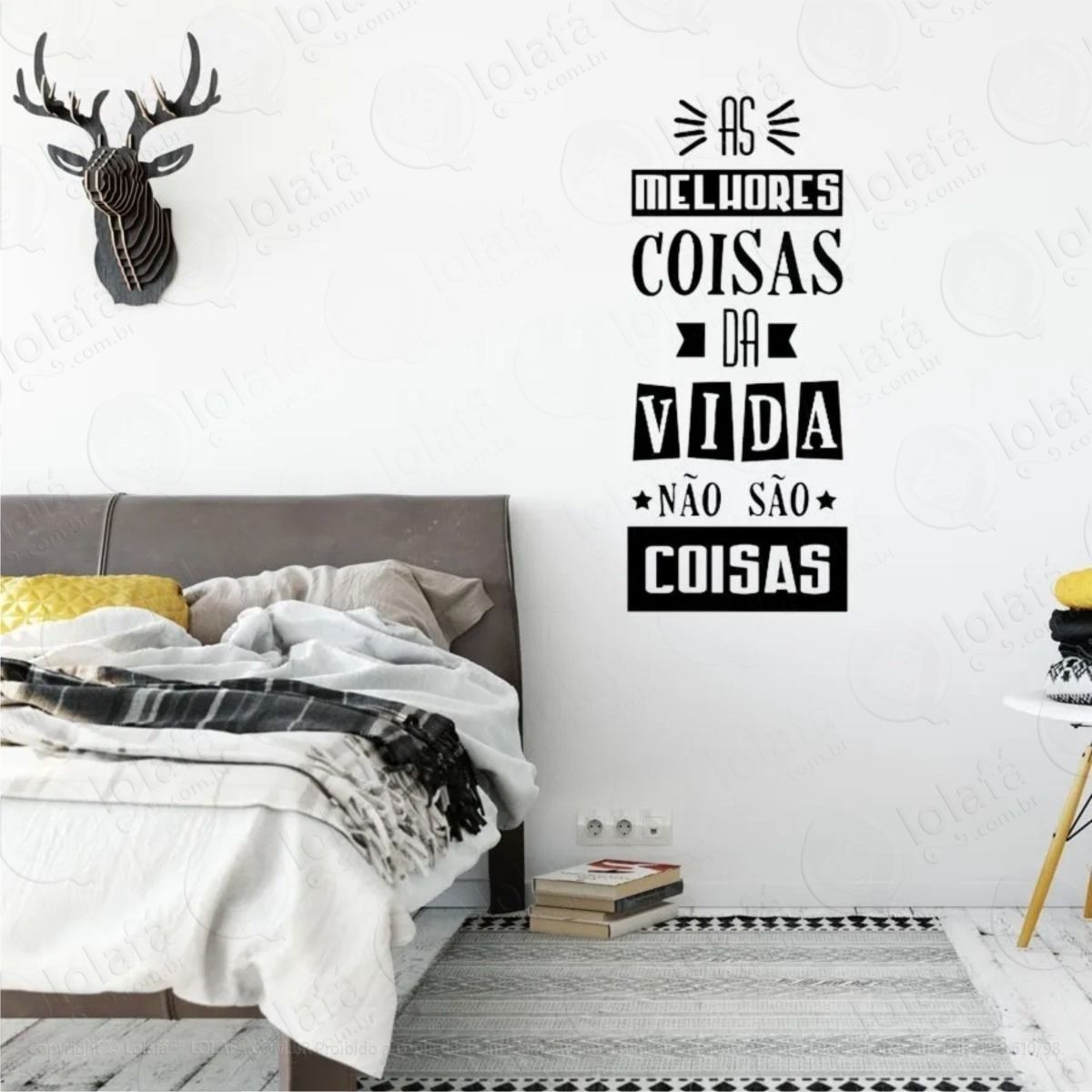 adesivo decorativo parede frase as melhores coisas da vida mod:851