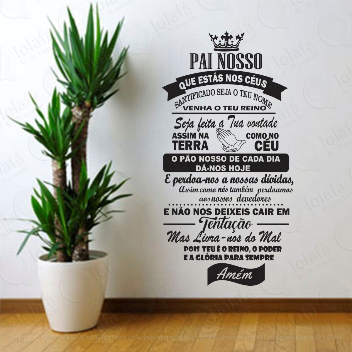 adesivos decorativo de parede oração do pai nosso 1,20x0,60 mod:937