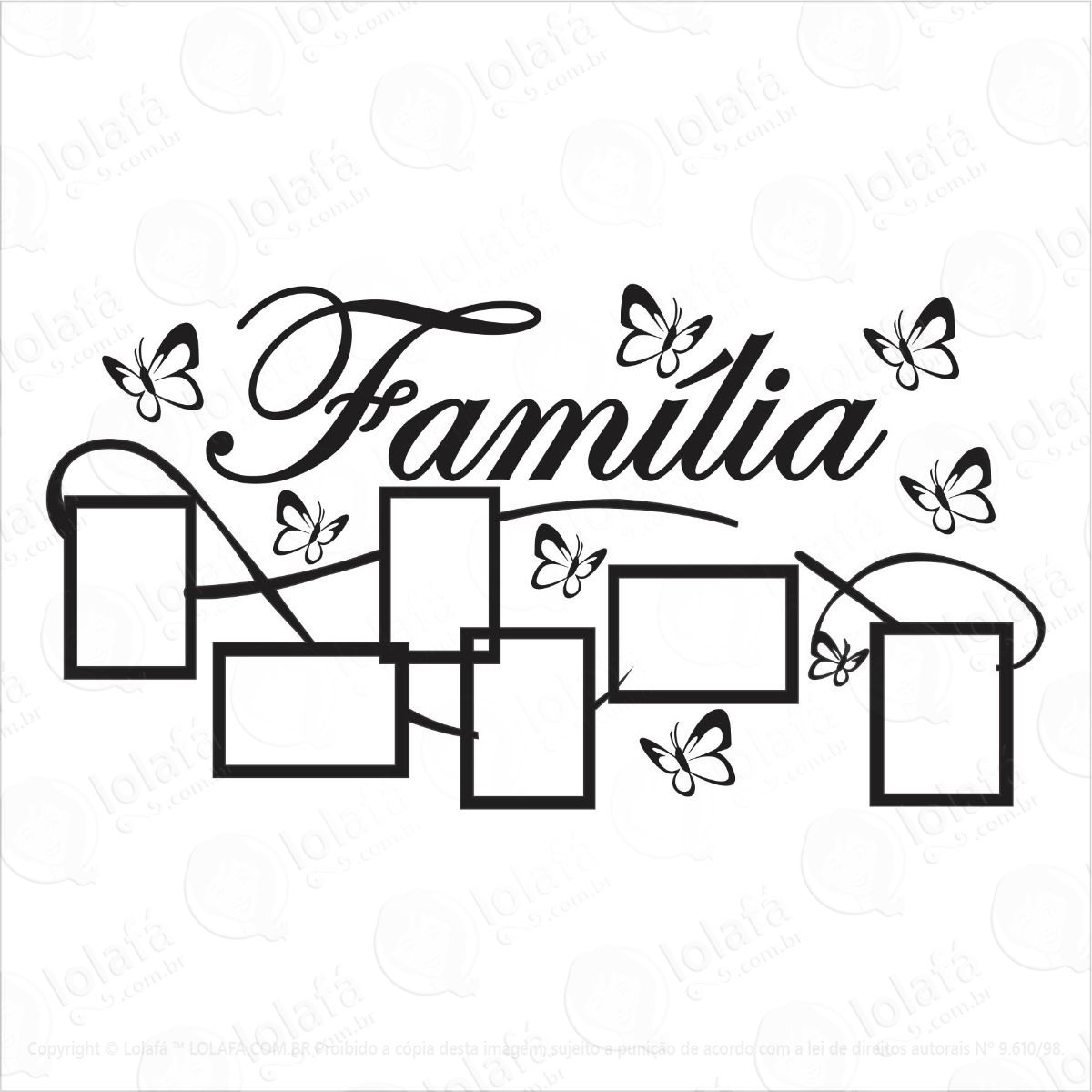 adesivo decorativo de parede porta retrato famíli mod:948