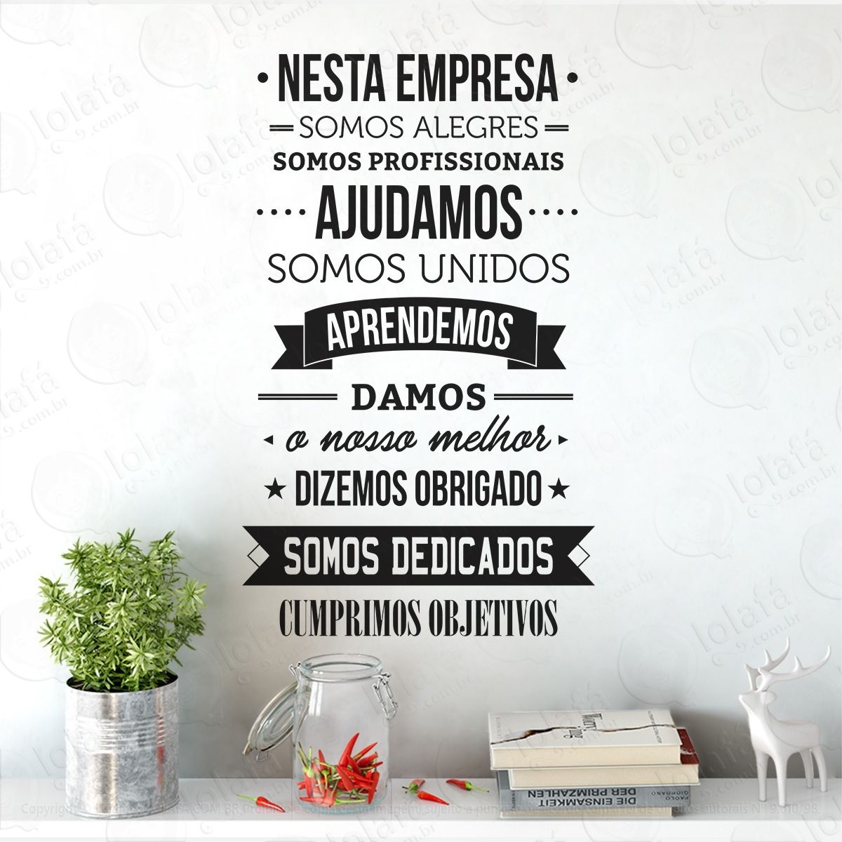 adesivo decorativo frase motivacional nesta empresa mod:963