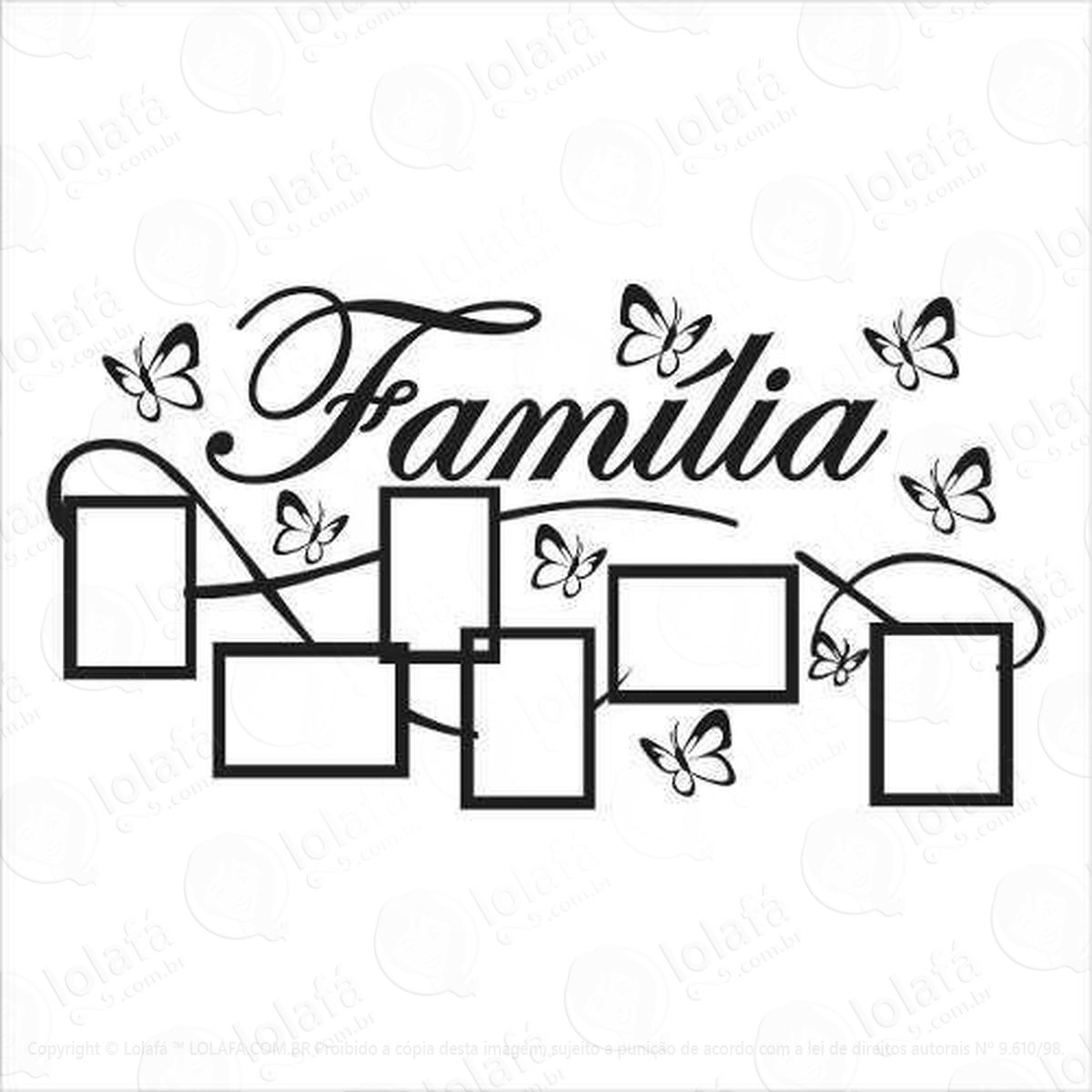 adesivo decorativo de parede porta retrato famíli mod:970