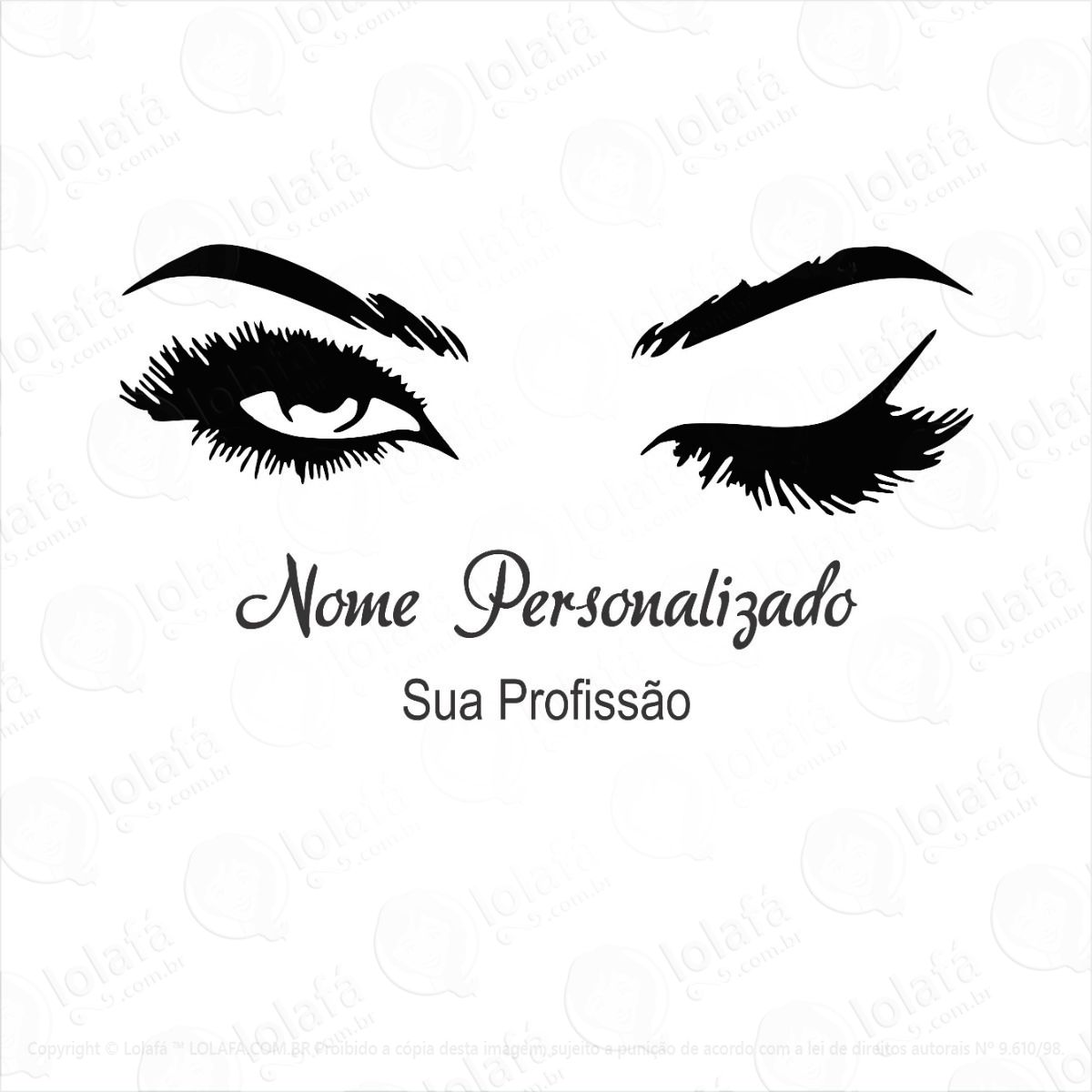 Adesivo Decorativo Designer Sobrancelha Nome Personalizado Salão de Beleza