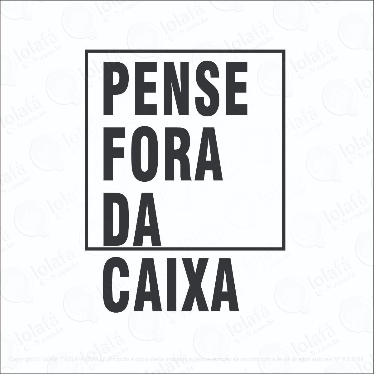 adesivo de parede decorativo pense fora da caixa decorativo mod:1043