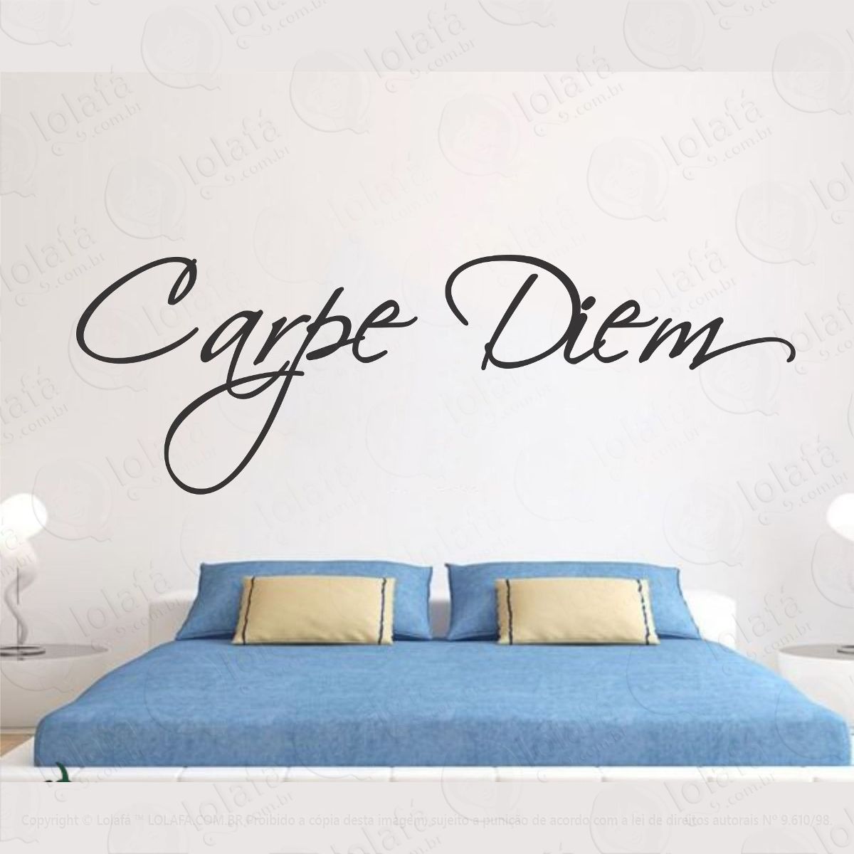 adesivo parede frase quarto sala carpe diem mod:1054