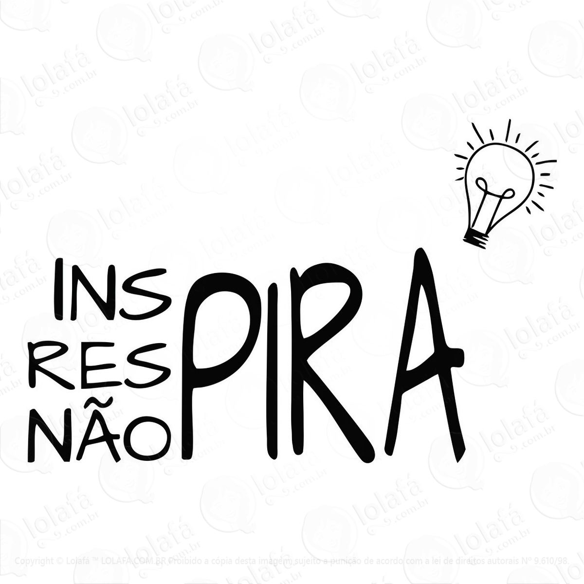 adesivo decorativo inspira respira não pira mod:1073