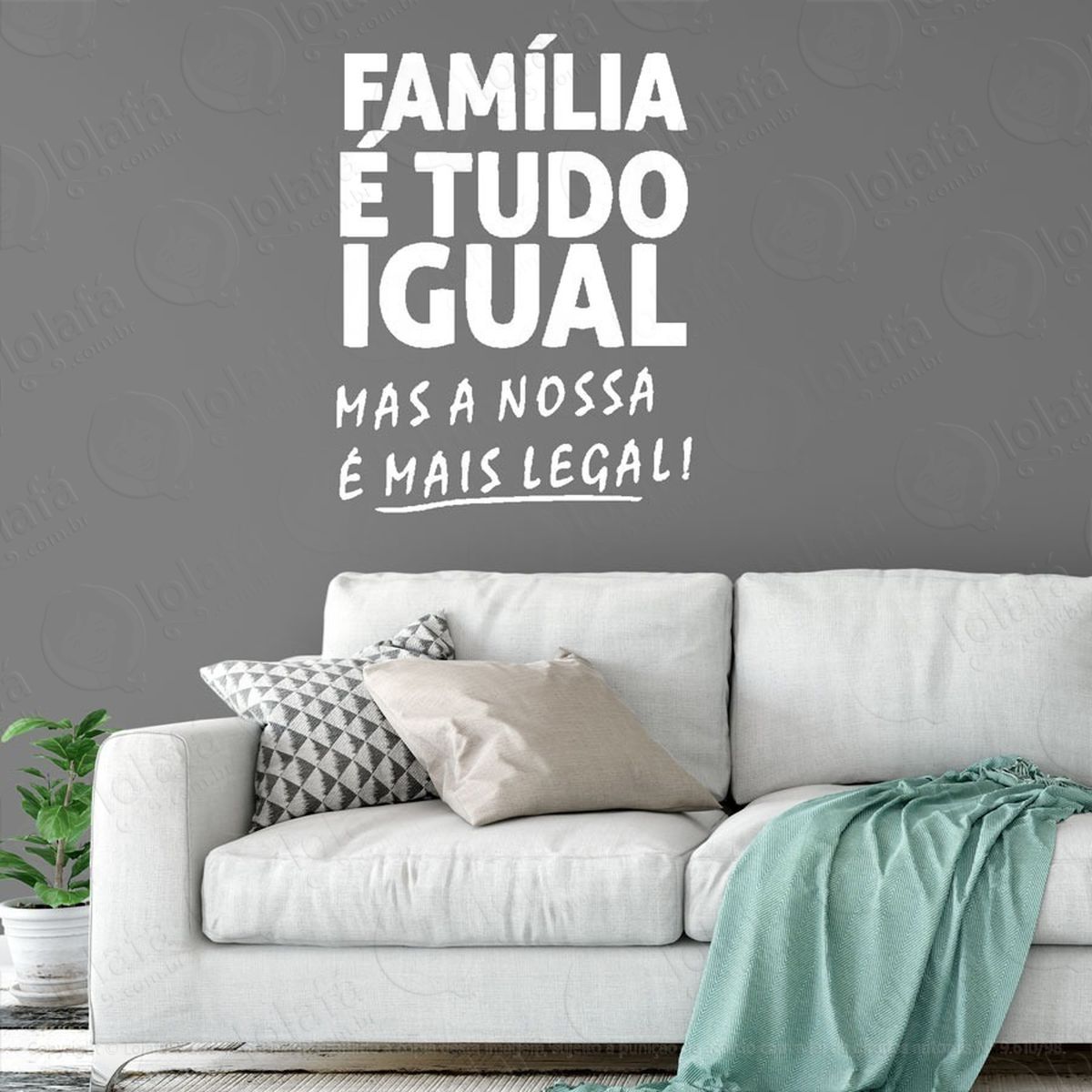 adesivo de parede frase melhor família para decorar mod:1080