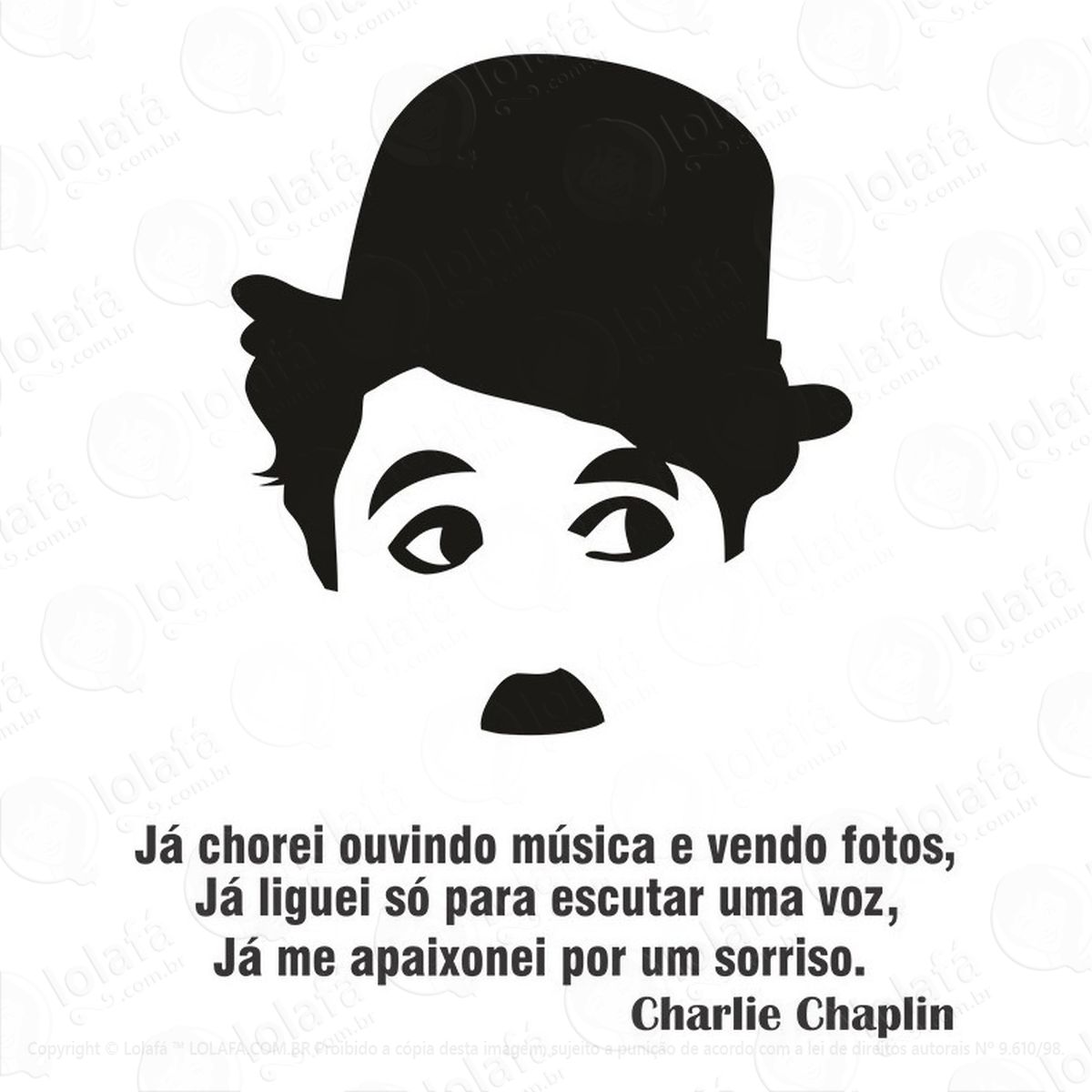 adesivo decorativo de parede motivacional charlie chaplin mod:1131