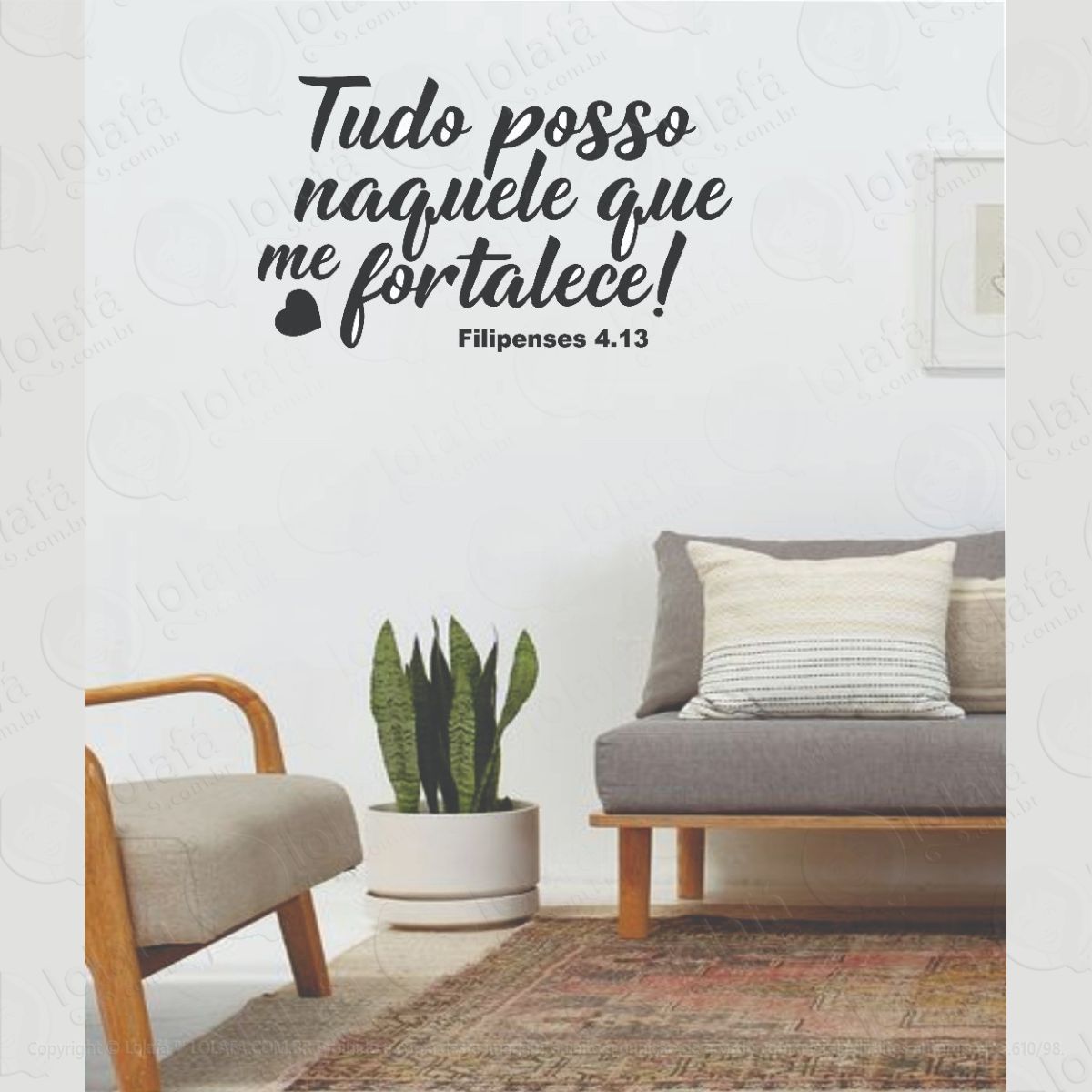 adesivo decorativo tudo posso salmo filipenses 4:13 mod.2 mod:1232