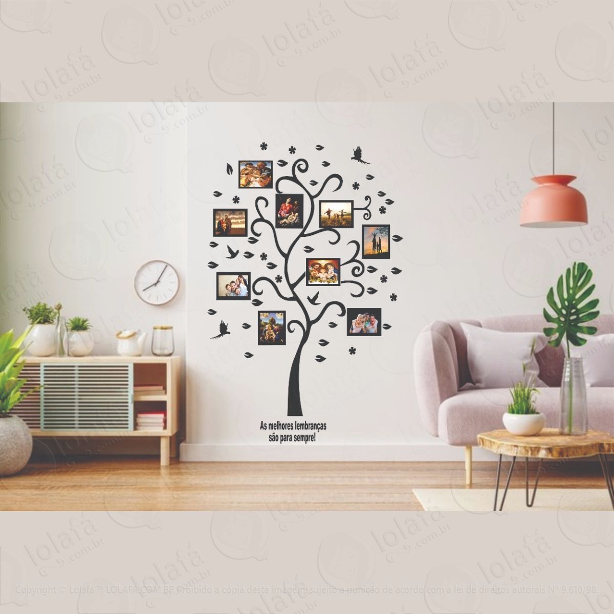 adesivo decorativo Árvore genealógica para fotos de família mod:1330