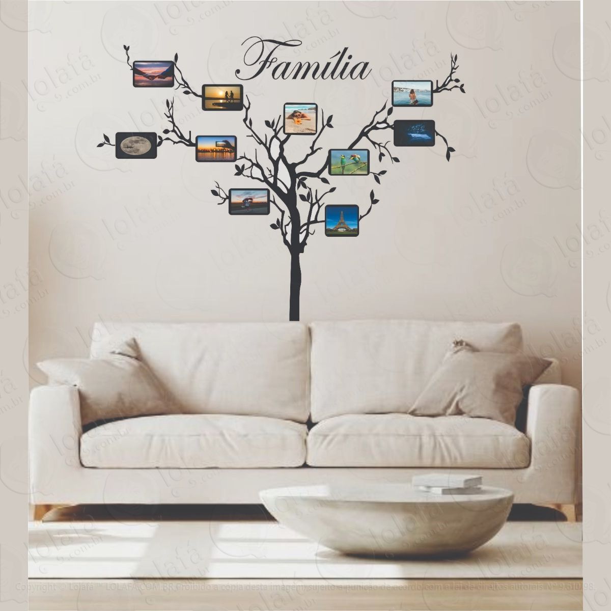 adesivo decorativo Árvore genealógica para fotos de família mod:1333