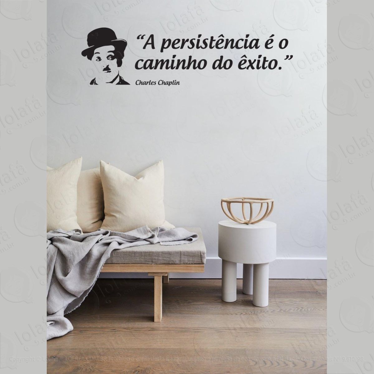 adesivo decorativo paredes e portas - frases charles chaplin mod:1355