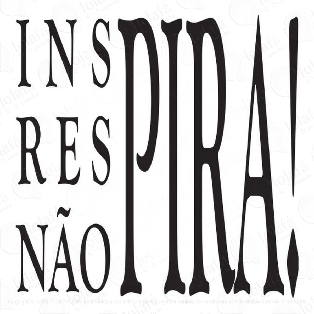 adesivo parede pilates inspira, respira e não pira 64x60xm mod:1374