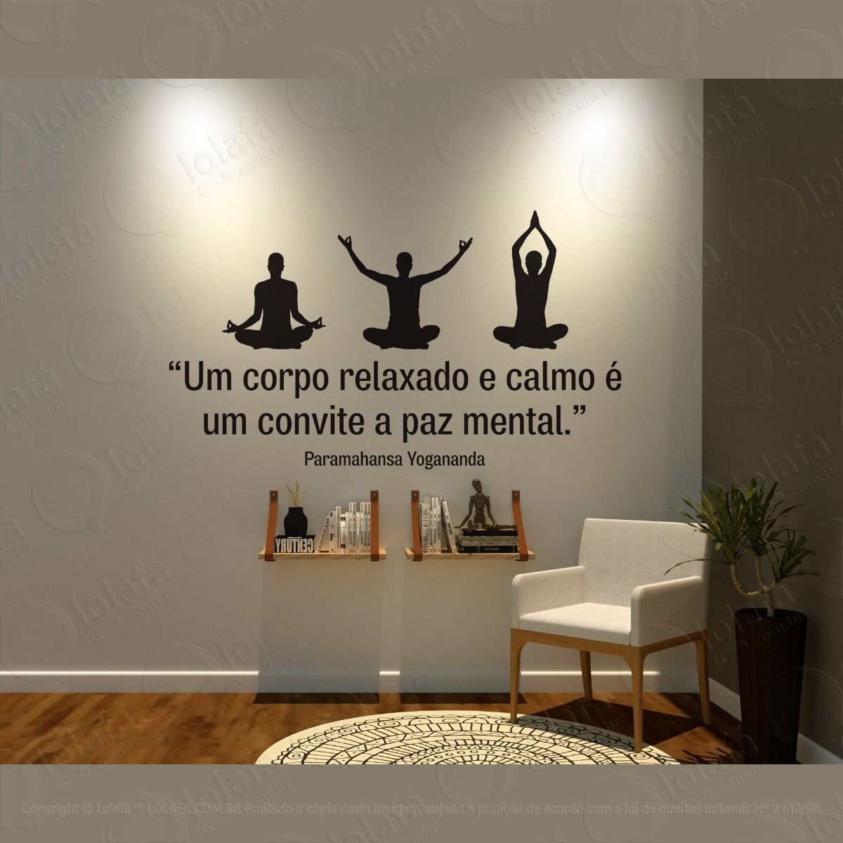 adesivo decorativo para paredes frase pilates 1,00x57cm mod:1378