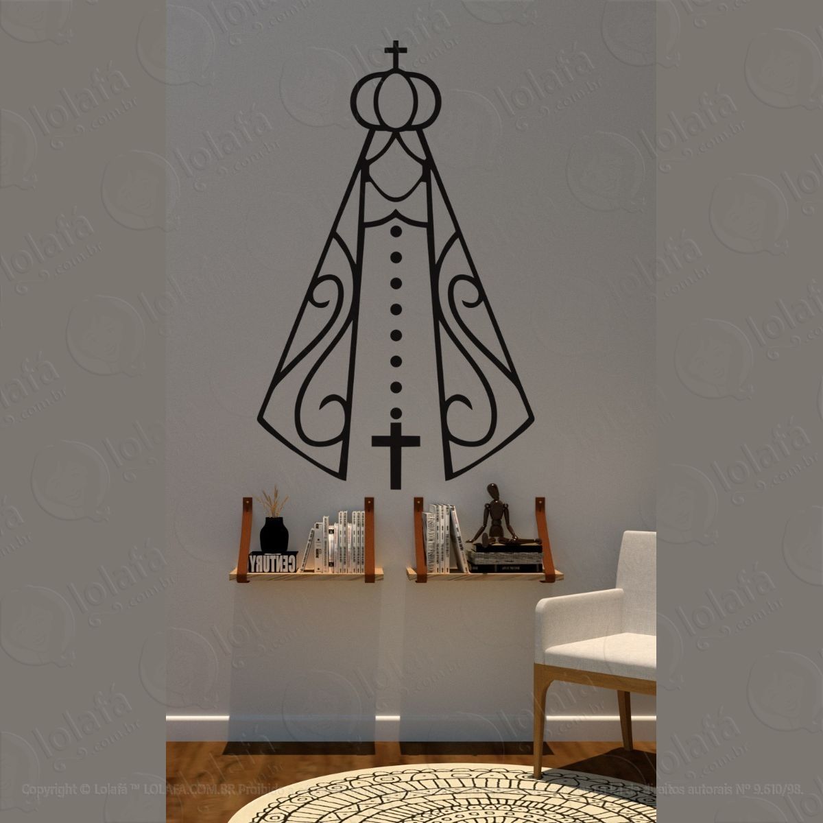 adesivo decorativo nossa senhora aparecida 110x68cm mod:1408