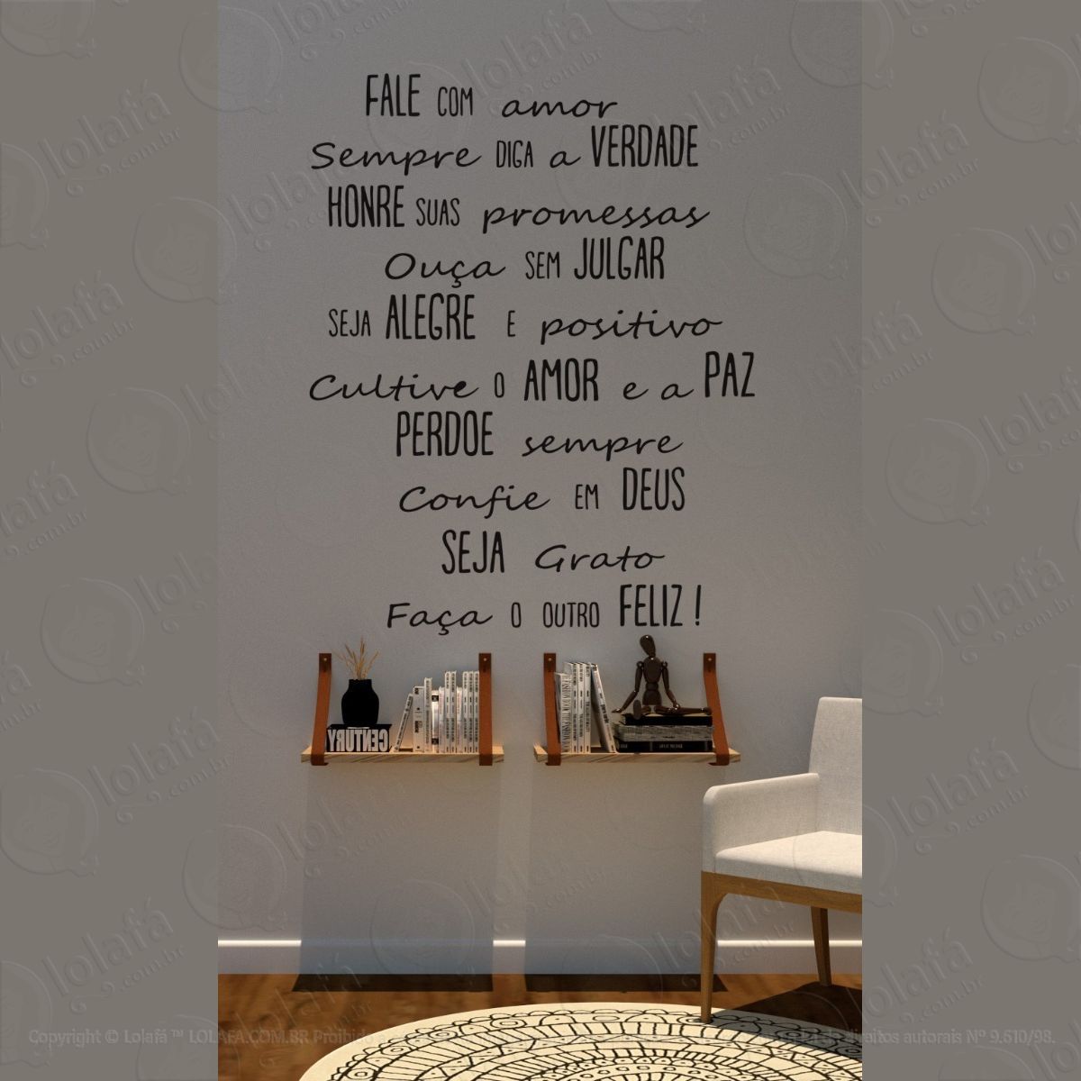 adesivo para portas paredes sala quarto frases de amor mod:1415