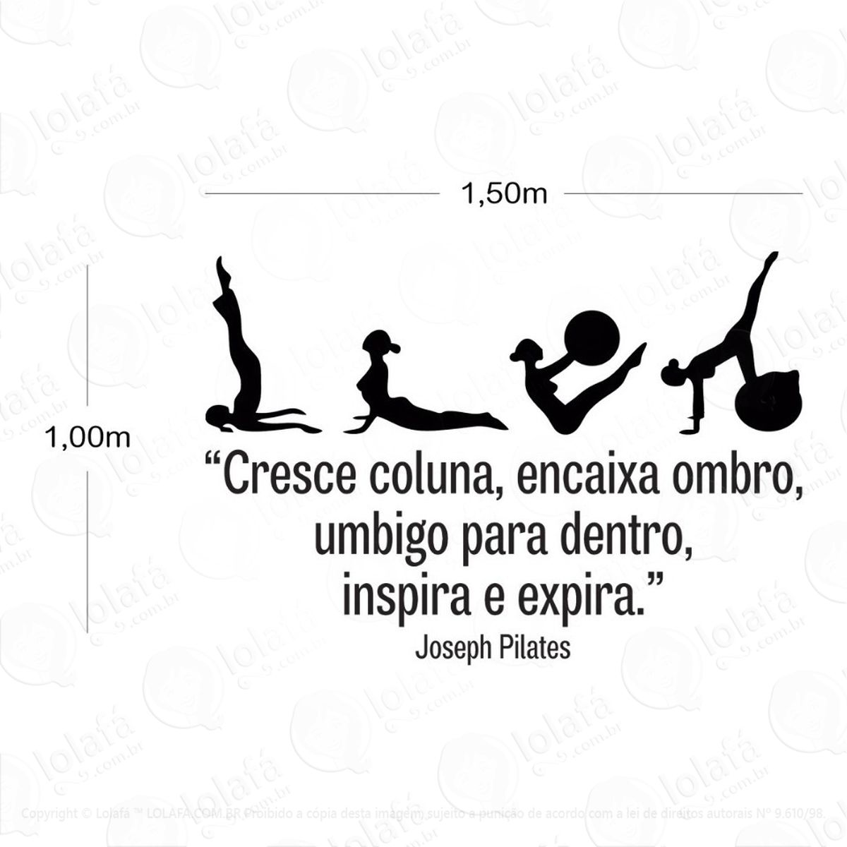 adesivo parede pilates cresce coluna encaixa ombro 100x150cm mod:1443