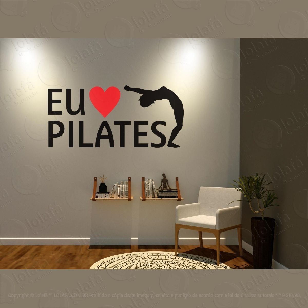 adesivo decorativo de paredes eu amo pilates 1,15x53 mod 01 mod:1456