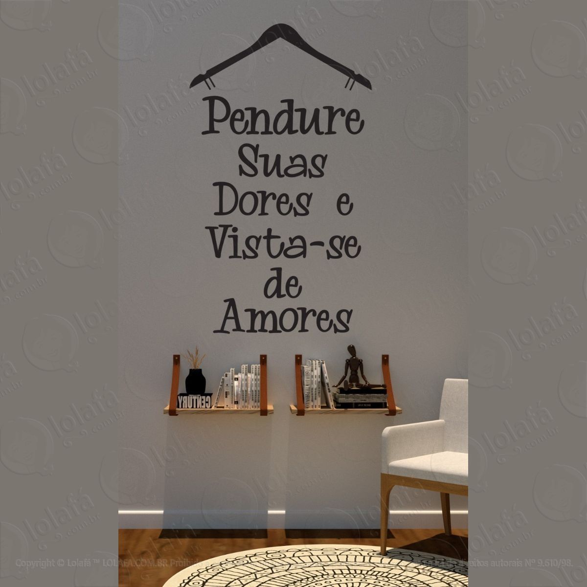 adesivo para porta frases pendure suas dores... mod:1496