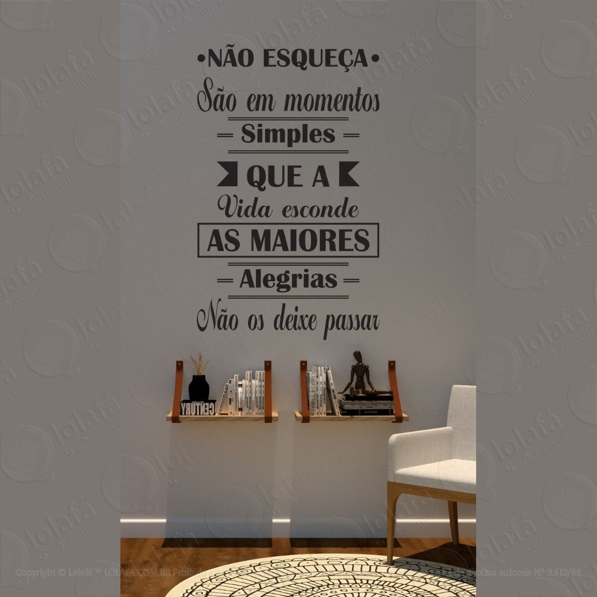 adesivo decorativo para portas maiores alegrias + brinde! mod:1541