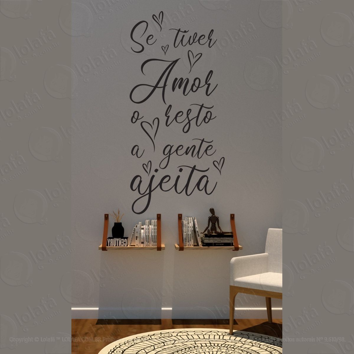 adesivo decorativo se tiver amor o resto a gente ajeita mod:1568