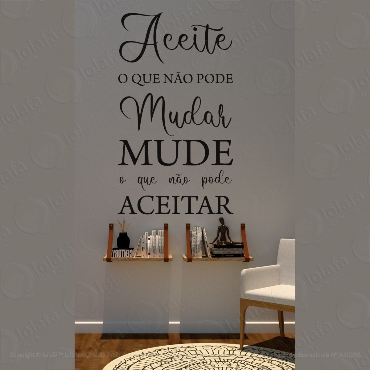 adesivo decorativo de parede para família + brinde mod:1584