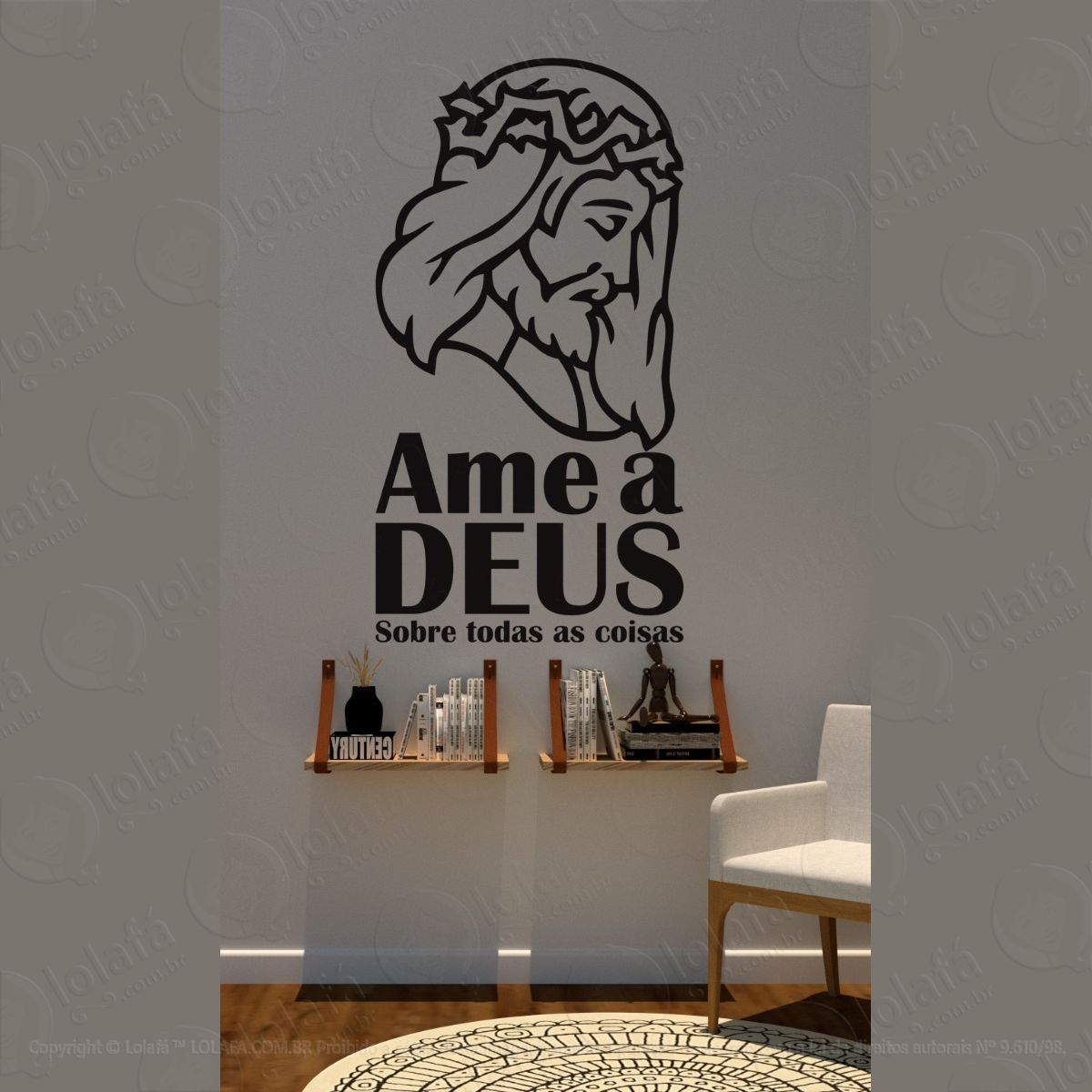 adesivo decorativo para parede jesus cristo + brinde mod:1604