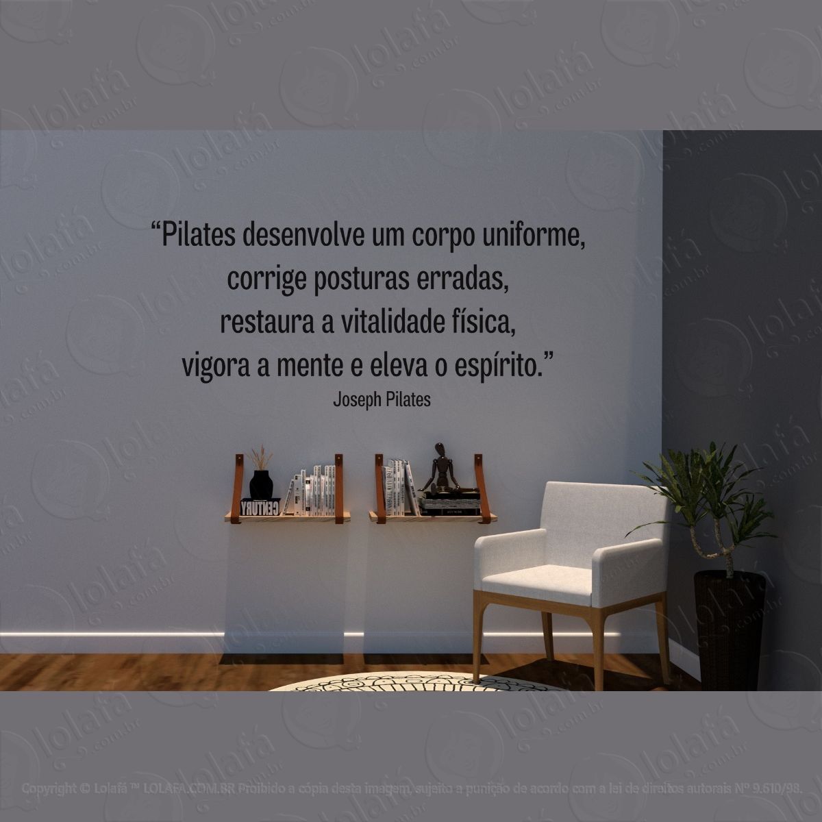 adesivo decorativo para parede pilates 135x60cm mod:1643