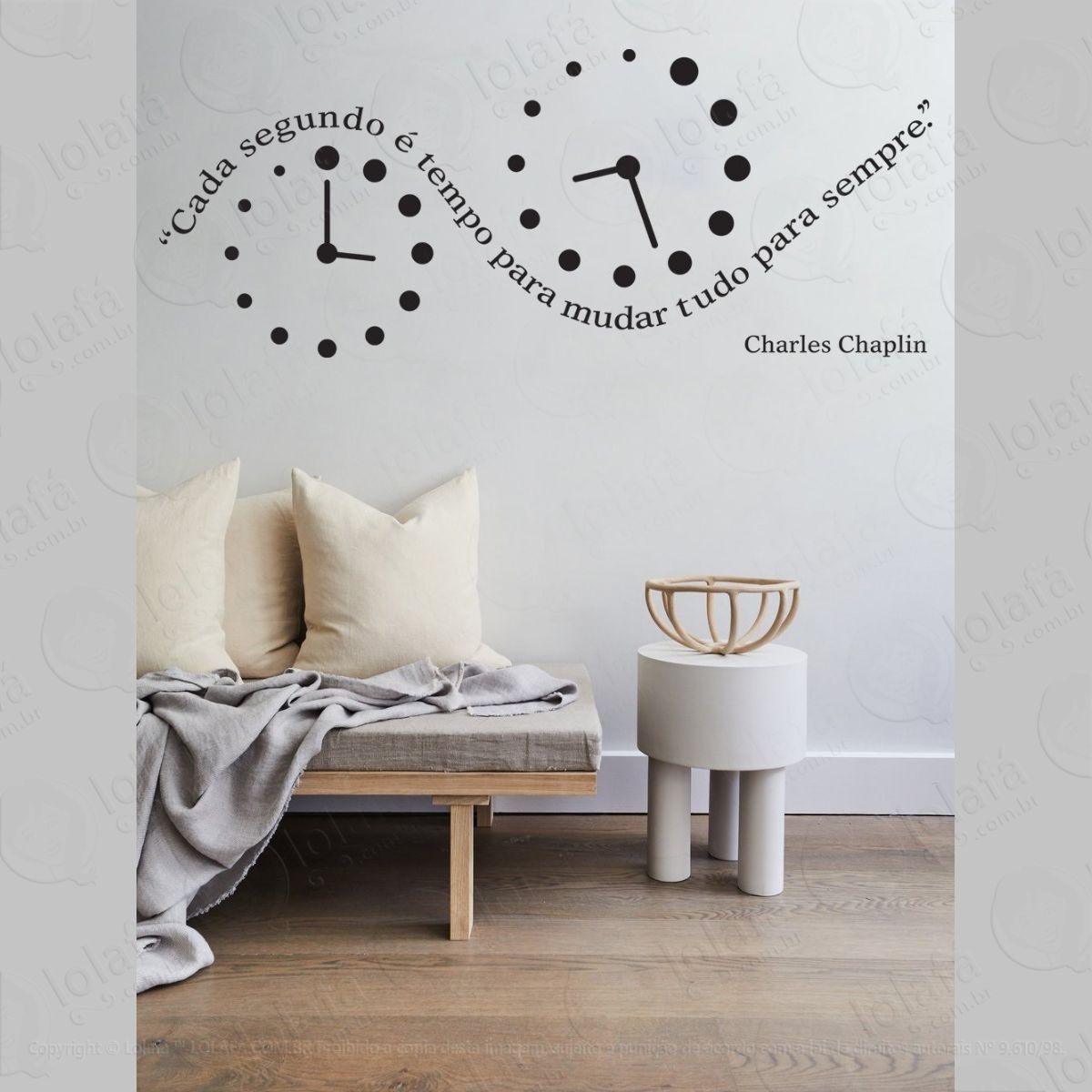 adesivo  decorativo frases charles chaplin + brinde mod:1647